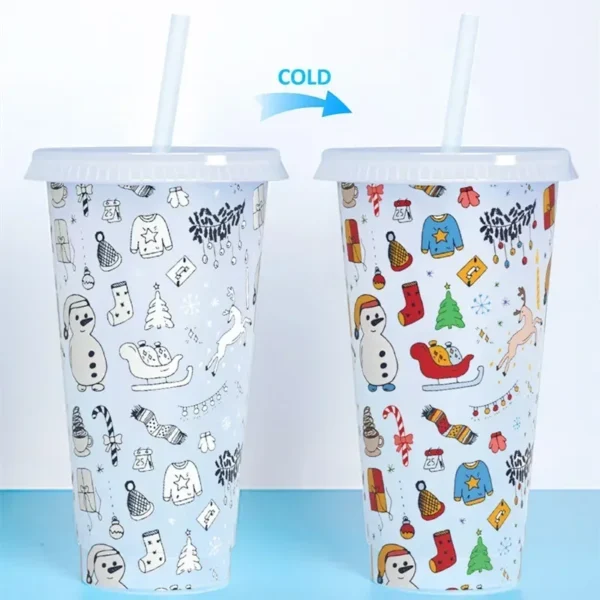 710ml Reusable with Straws Creative Water Cups  - Image 5