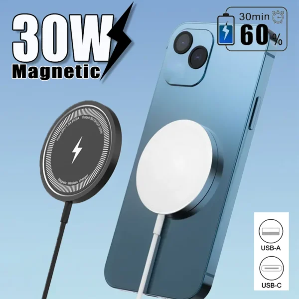 Magnetic 30W Wireless Charger Fast Charging Pad Stand