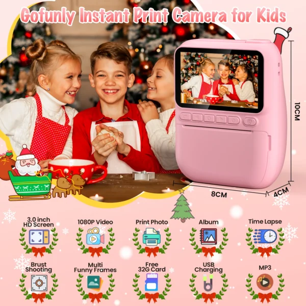 Instant Print Camera for Kids, 3.0" Kids Camera - Image 2