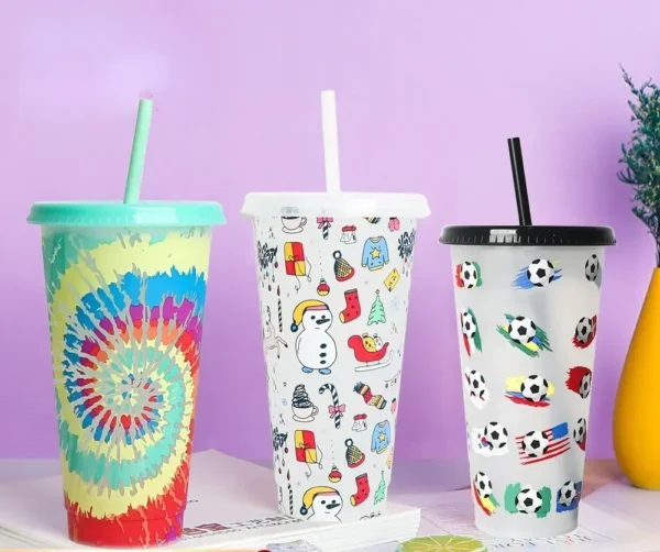 710ml Reusable with Straws Creative Water Cups  - Image 3