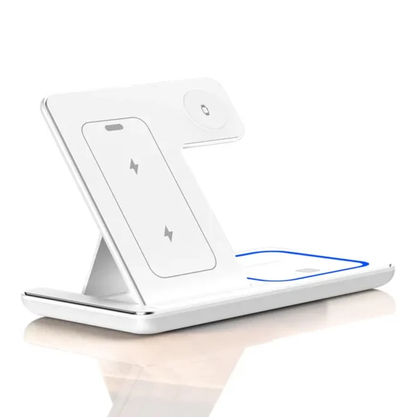  LED Fast Wireless Charger Stand 3 in 1 Foldable Charging Station  - Image 6