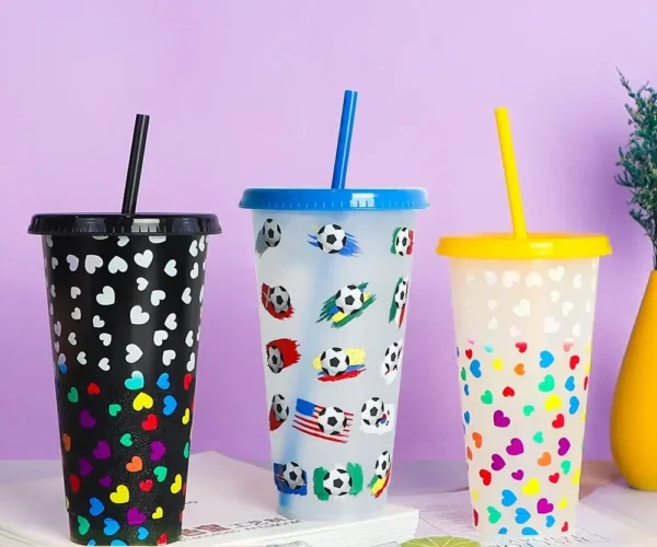 710ml Reusable with Straws Creative Water Cups  - Image 2